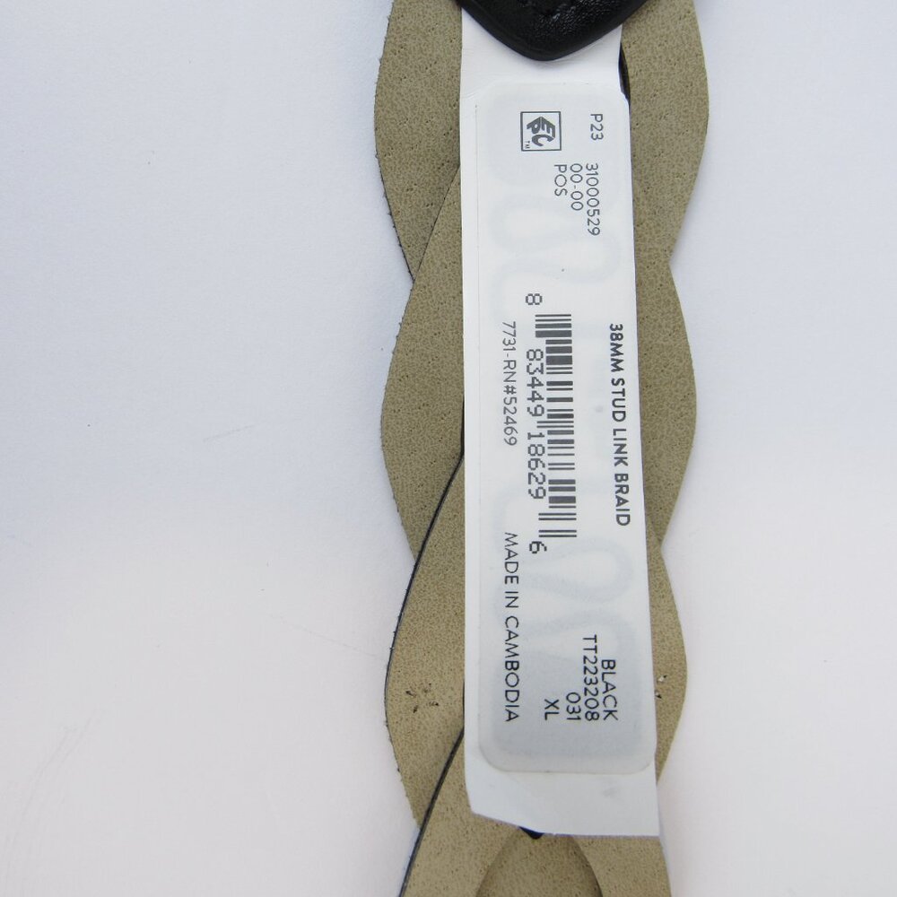 Time and Tru Women's Stud Link Braid Black Belt Women's Size XL - Picture 9 of 10
